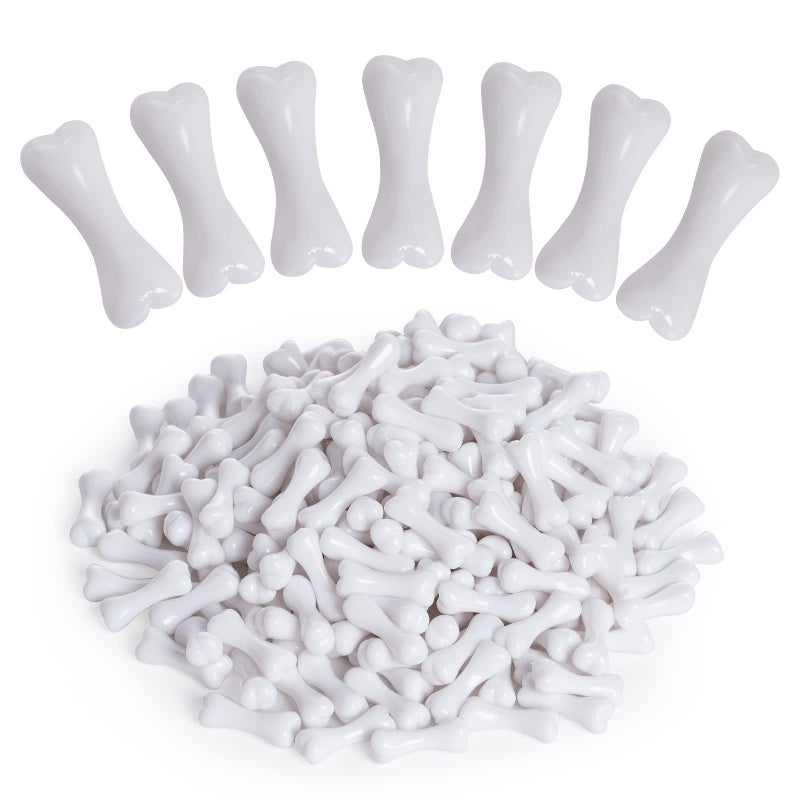 200pcs Halloween Skeleton Bones Mini Bones White Plastic Bones Halloween Skeleton Bones Decoration Mini Bones for Crafts Halloween Party Props Decoration