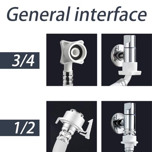 Fapiwen Washing Machine Faucet with Auto Shut-Off Valve, Universal 1/2'' Angle Stop Valves for Laundry & Dishwasher, Leak-Proof Mini Wall Mount Faucet for Bathroom and Toilet Accessories - Image 5