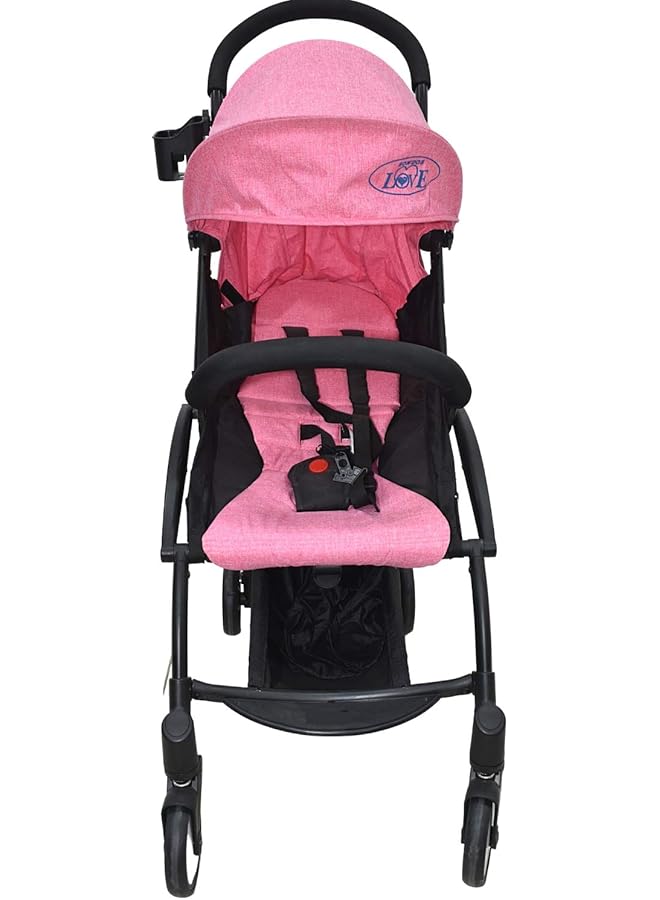 ماما لوف عربة أطفال قابلة للطي مع حقيبة يد Dgl 340002 وردية اللون، عبوة من قطعة واحدة - Image 2