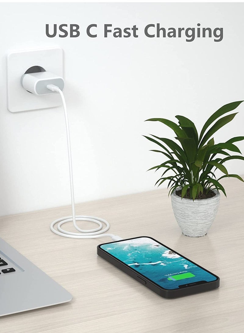 20W Fast USB C Travel Charger Plug Adaptor for iPhone 14/14 Plus/14 Pro/14 Pro Max/13 12 11 SE XR XS Max X, Galaxy, Power Adapter USBC UK Charging  - Image 4