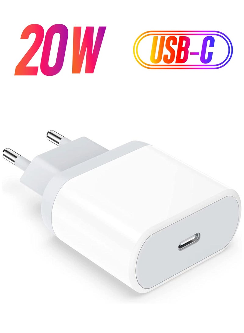 20W Fast USB C Travel Charger Plug Adaptor for iPhone 14/14 Plus/14 Pro/14 Pro Max/13 12 11 SE XR XS Max X, Galaxy, Power Adapter USBC UK Charging  - Image 1