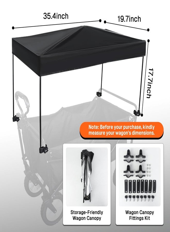 VOONKE Wagon Canopy Cover Garden Push Awning Portable Outdoor Stroller Accessories Awning for Garden Wagon,Shopping,Camping (Suitable for Folded,Gathering Folded Wagon) 19.7 * 35.4 inches - Image 2