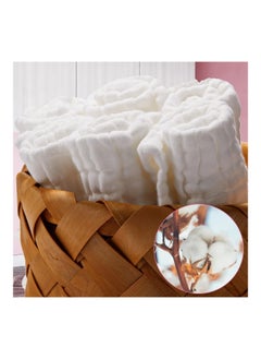 Breling Pack Of 20 Baby Muslin Washcloths, 12 X 12 inches, White  - Image 5