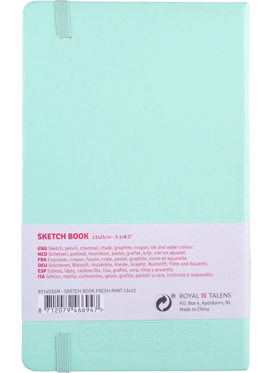 Talens Sketchbook Hard Cover Sketch Drawing Book 13 x 21 cm 140 gr 80 Yp Pastel Mint Green  - Image 2