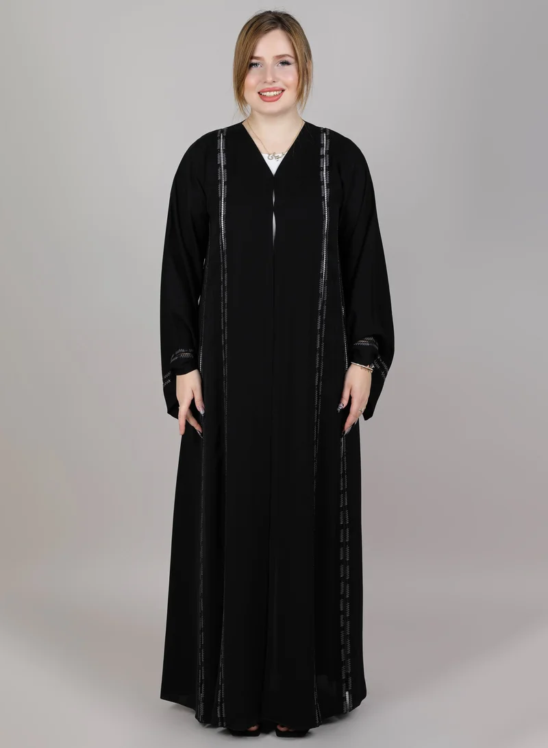 MSquare Fashion MSquare Fashion Black Korean  Embroidery Abaya