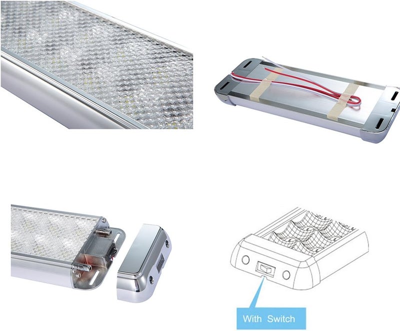 Lightronic LED Interior Light Fixture 50", High Light-Output Low Current Draw, 6000K Cool-White Wide Flood Beam, 12V/24V DC, On/Off Rocker Switch, Aluminum Housing for RV & Utility Vehicles, 1-Pack - Image 5