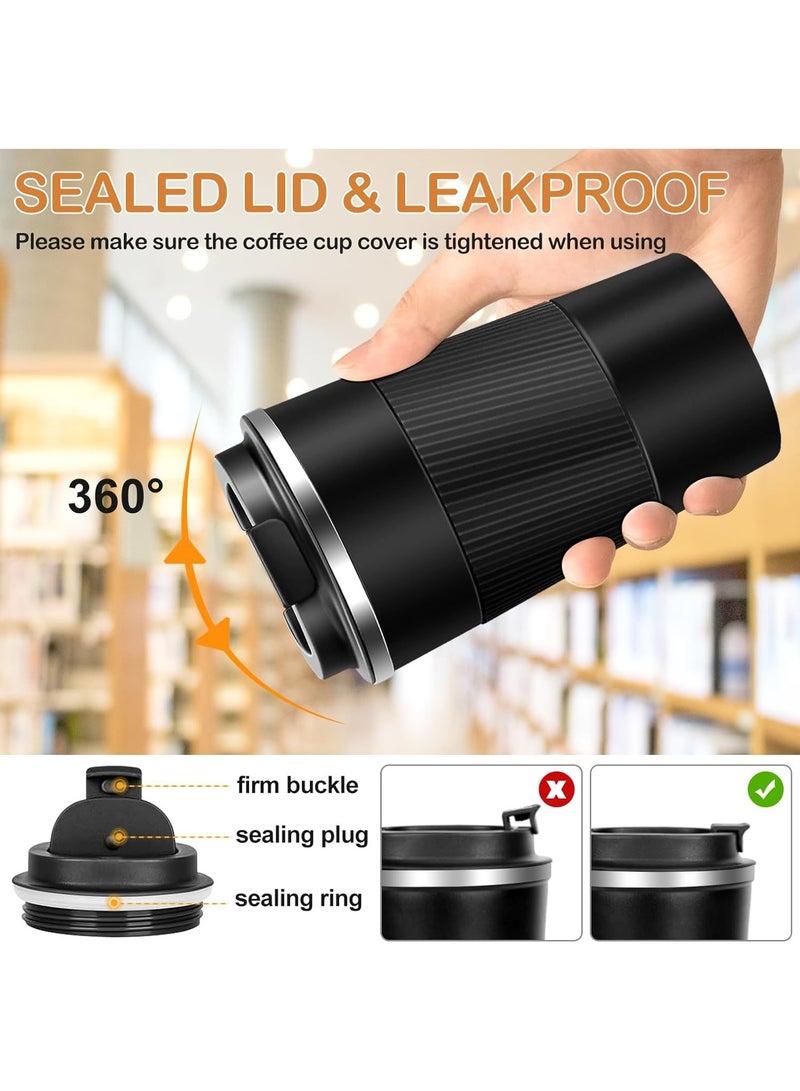 ROEIEIS Travel Mugs, Insulated Coffee Cup with Leakproof Lid - Reusable Coffee Cups Travel - Car Coffee Cup - Stainless Steel Coffee Mug for Hot and Cold Coffee Water and Tea (Green, 380 ml) - Image 3