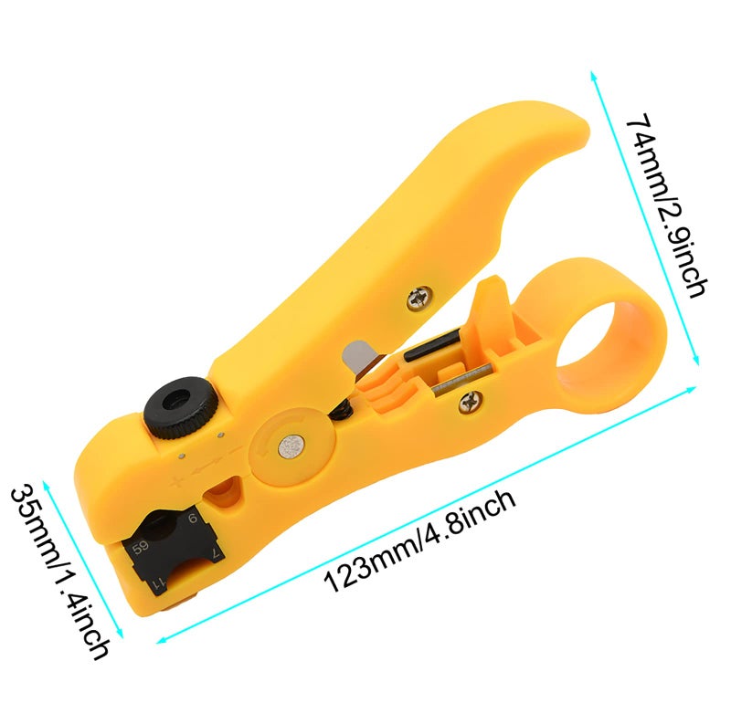 KAKO Adjustable RG6 RG11 Coax Cable Crimper Kit - RG6 & RG11 Compression Tool, Stripper - Image 5