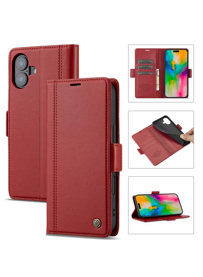 Case For iPhone 16 Skin-friendly Card Slots Leather Phone Case