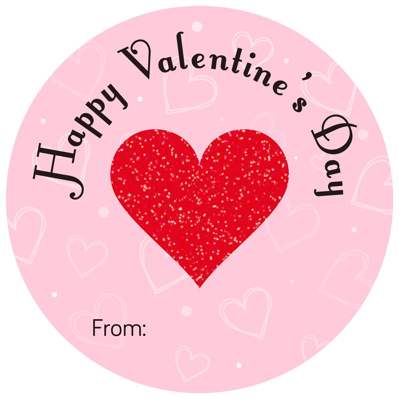Anwyll Valentines Day Gift Stickers - Happy Valentine's Day Name Stickers 60Pcs 2Inch Valentines from Sticker Self Adhesive Happy Valentine's Heart Sticker for Envelope Seal Card Gift Party Decoration - Image 1