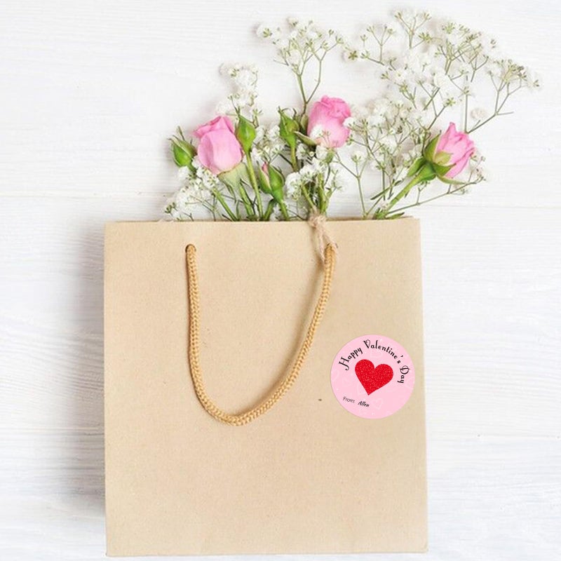 Anwyll Valentines Day Gift Stickers - Happy Valentine's Day Name Stickers 60Pcs 2Inch Valentines from Sticker Self Adhesive Happy Valentine's Heart Sticker for Envelope Seal Card Gift Party Decoration - Image 5