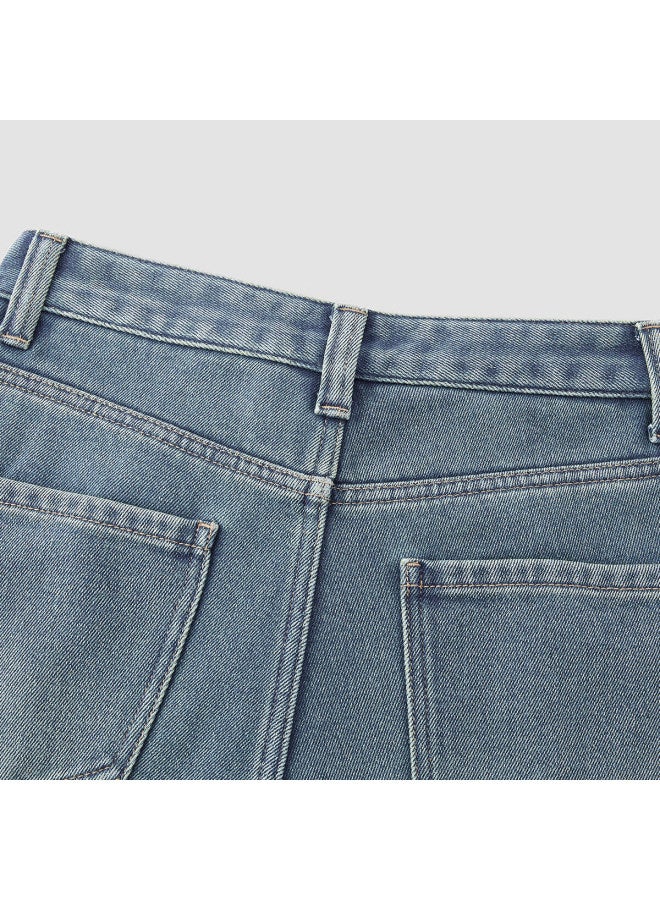 Semir Women's Denim Wide-leg Pants With Brushed Fabric, Hong Kong Style, Winter , Leg-lengthening Floor-length Trousers, Trendy, 109725124002 - Image 3