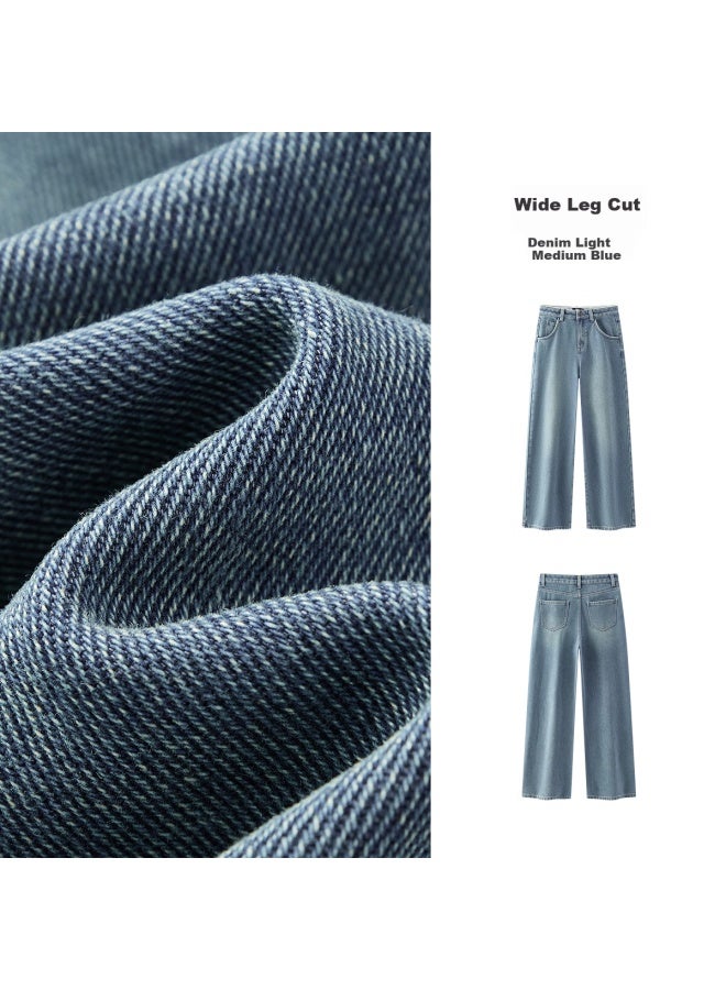 Semir Women's Denim Wide-leg Pants With Brushed Fabric, Hong Kong Style, Winter , Leg-lengthening Floor-length Trousers, Trendy, 109725124002 - Image 4