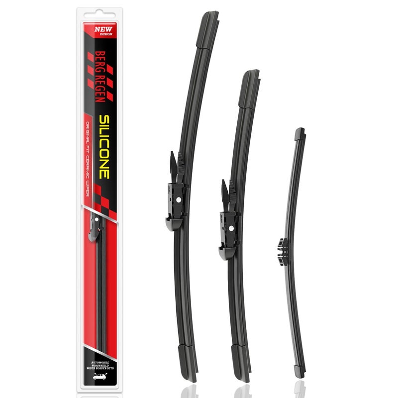 BERG REGEN Silicone Windshield Wiper Blades Replacement for Ford Explorer 2023 2022 2021 2020 2019 20182011 Windshield Wipers Pack Of 3 Automotive Replacement Windshield Wiper Blades 262211