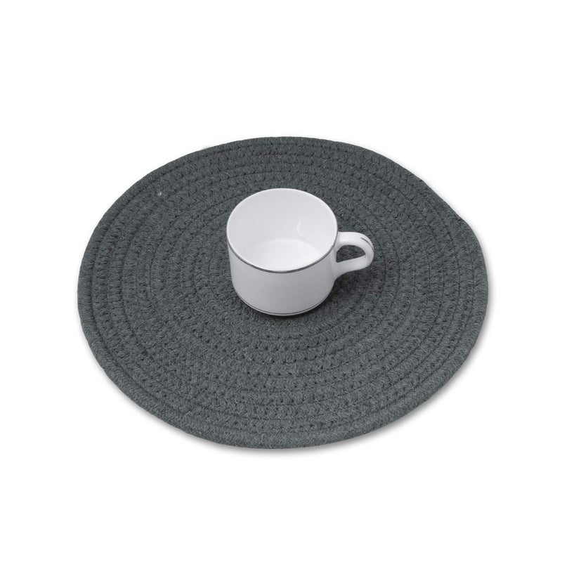 FUNLAVIE 2 PCS Hot Pads Trivits for Table Pure Cotton Thread Weave Round Hot Pot Holders for Cooking Diameter 11.8 Inches - Image 3