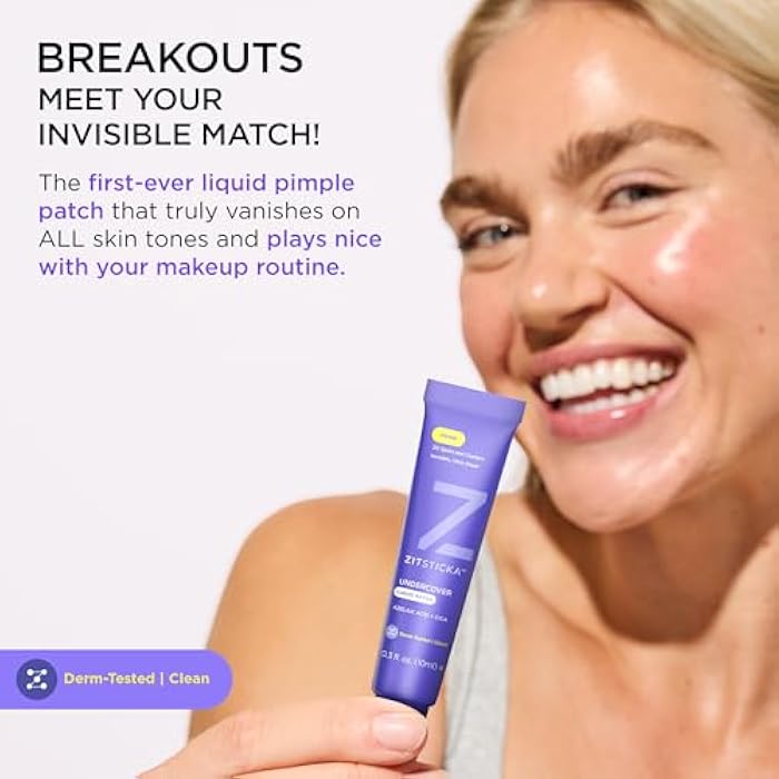 ZitSticka Liquid Pimple Patch - Invisible Pimple Patches for Face, Pimple Cream, Salicylic Acid Spot Cover For Face, Liquid Pimple Patch Large & Clear Fits to Makeup (0.3oz,10ml) - Image 2