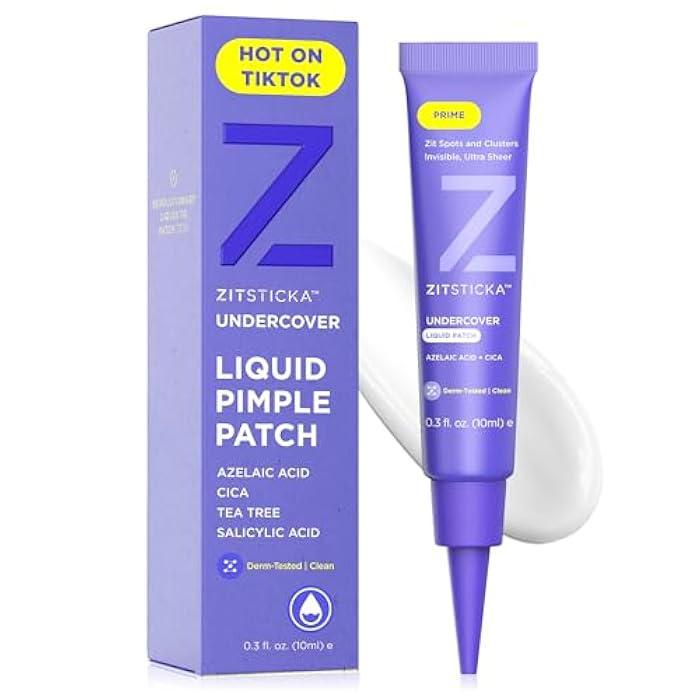 ZitSticka Liquid Pimple Patch - Invisible Pimple Patches for Face, Pimple Cream, Salicylic Acid Spot Cover For Face, Liquid Pimple Patch Large & Clear Fits to Makeup (0.3oz,10ml) - Image 1
