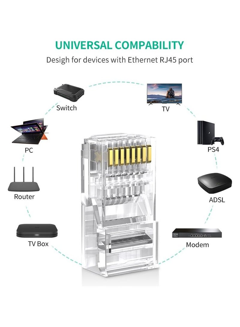 يو جرين UGREEN RJ45 Network Connector for UTP Cat 5, Cat 5e 50pcs - Image 5