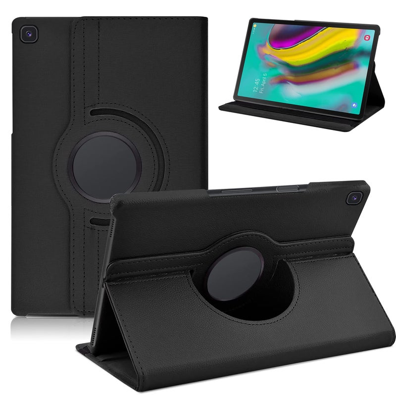 TGK Rotating Cover for Samsung Galaxy Tab S5e 10.5 inch Tablet (SM-T720/T725) 2019 Release - Black 360 Degree Leather Smart Case - Image 1