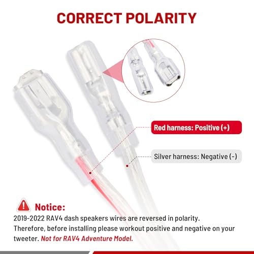 RED WOLF سلك توصيل مكبر الصوت الأمامي RED WOLF لسيارة تويوتا RAV4 وكامري و4Runner وهايلاندر وسايون من 2008-2022، محول بديل لمكبر الصوت من المصنع لنظام غير JBL من 2010-2019 سوبارو فورستر - Image 3