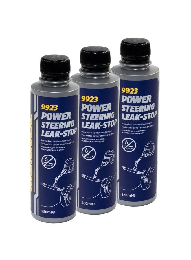 Mannol HTE - Central Hydraulic Fluid 8990, Power Steering Fluid 8980, and Power Steering Leak-Stop 9923 – Complete Hydraulic and Steering System Maintenance Set - Image 1
