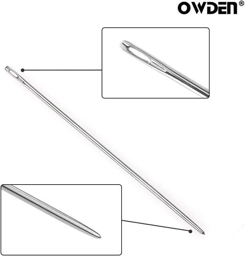 OWDEN 12Pcs Leather Hand Sewing Needles, Professional Small Eye Design for Leather Hand Stitching Needle. 2 Sizes and Each 6Pcs. - Image 3