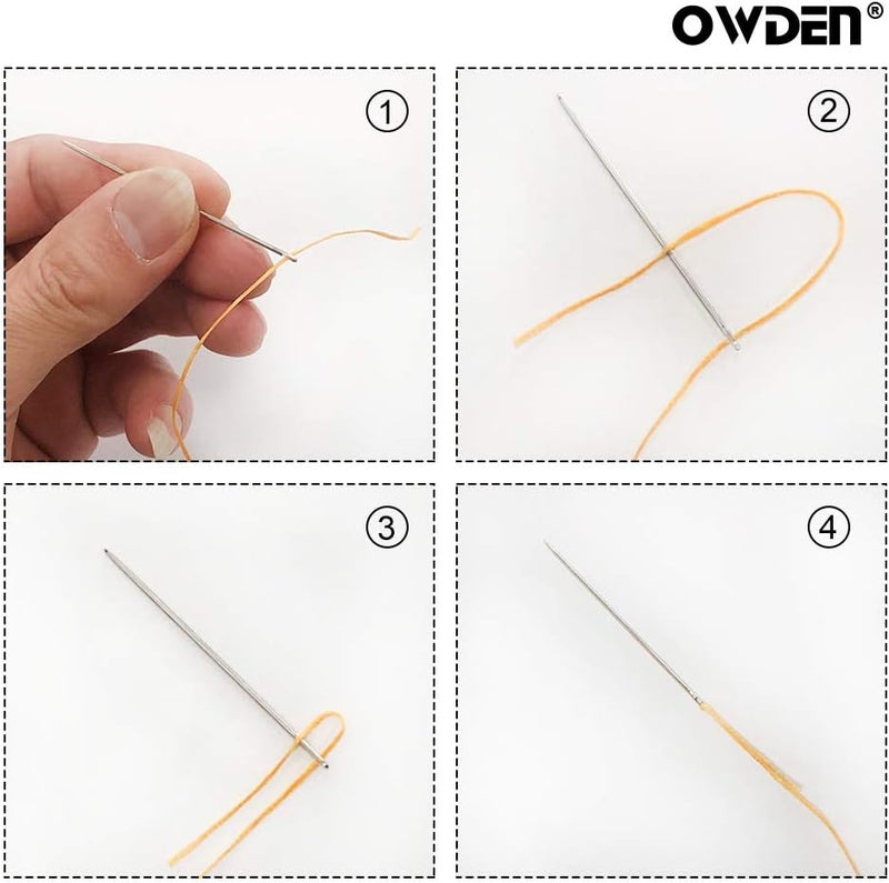 OWDEN 12Pcs Leather Hand Sewing Needles, Professional Small Eye Design for Leather Hand Stitching Needle. 2 Sizes and Each 6Pcs. - Image 4