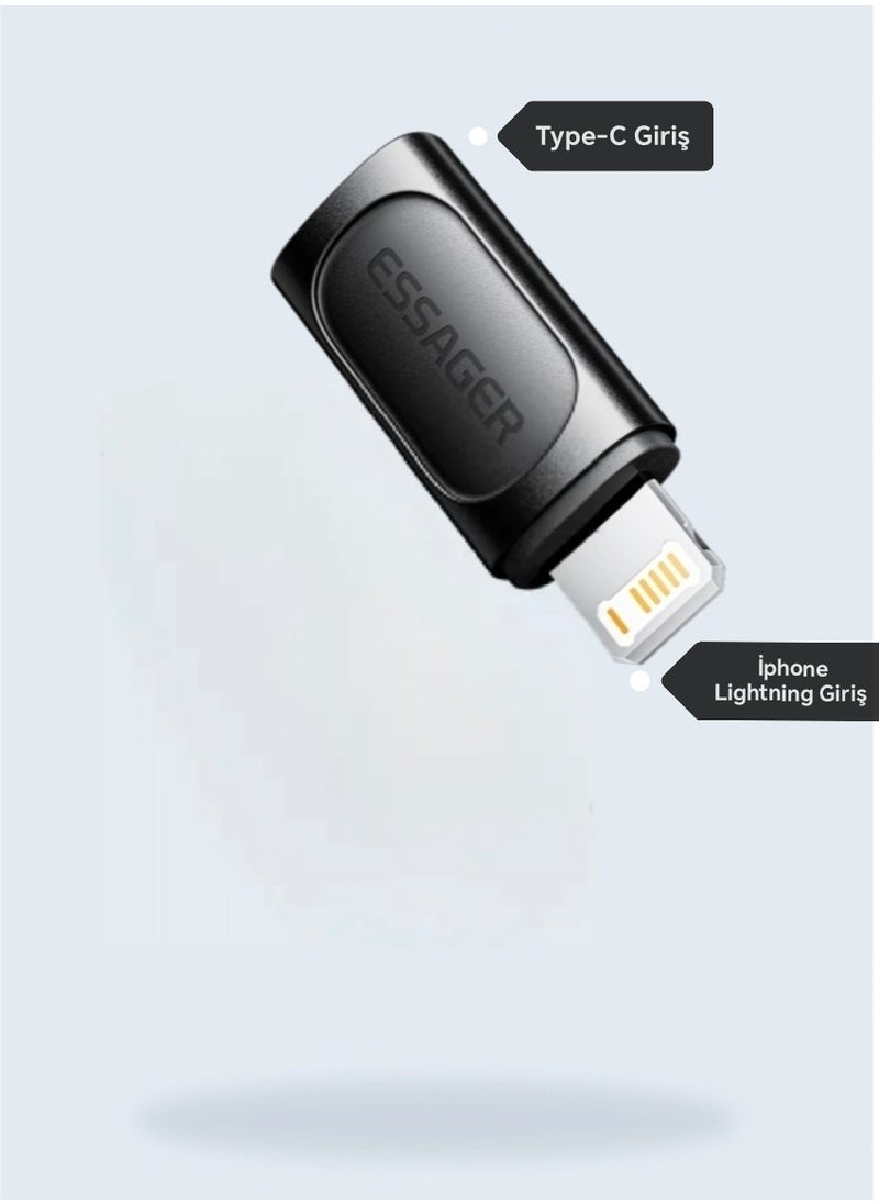 ESSAGER - iPhone Lightning to Type-C Female Fast Converter Adapter for Data and Charging - Image 1