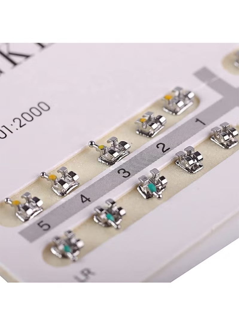 Bracket 40-piece set of orthodontic bracket edges, metal brackets upper and lower ultra-thin, Mini Edgewise 022 Hook 345 - Image 4