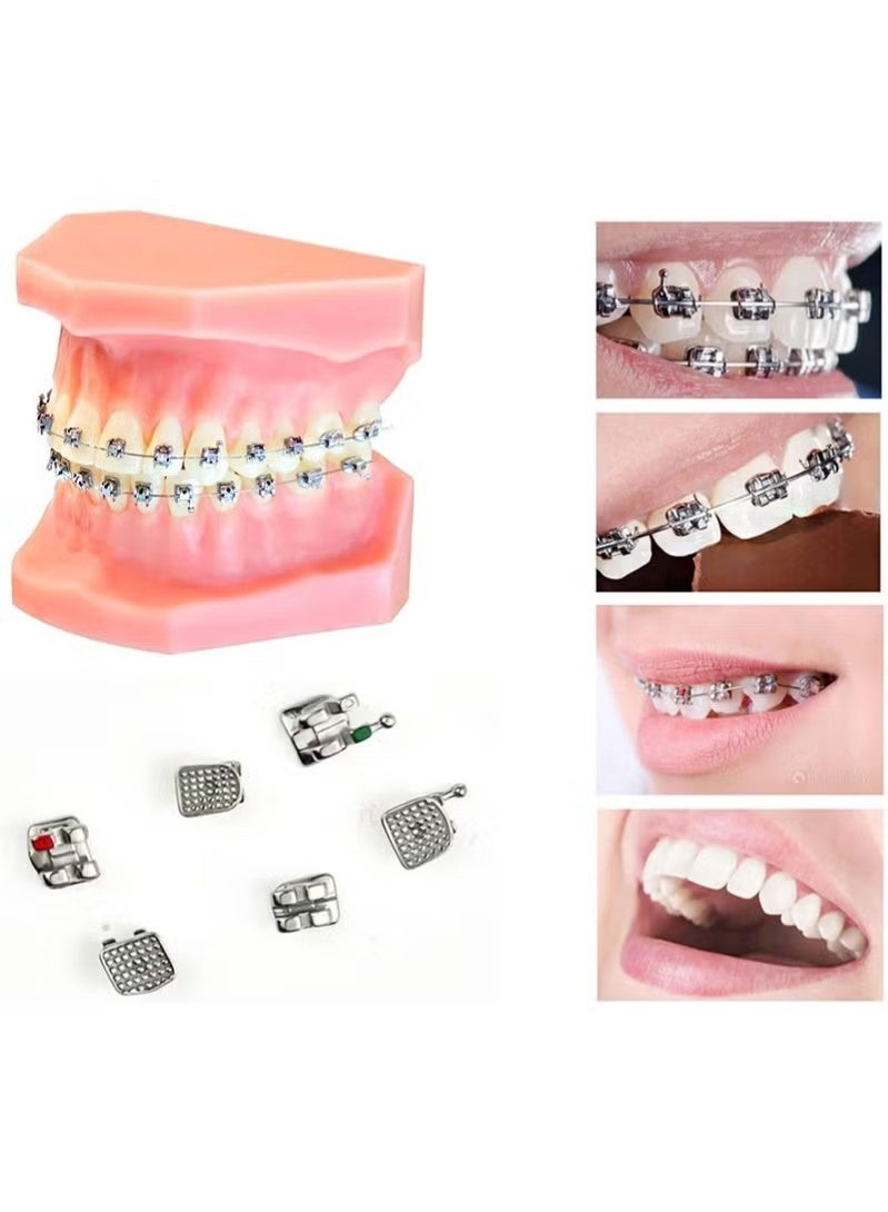 Bracket 40-piece set of orthodontic bracket edges, metal brackets upper and lower ultra-thin, Mini Edgewise 022 Hook 345 - Image 5