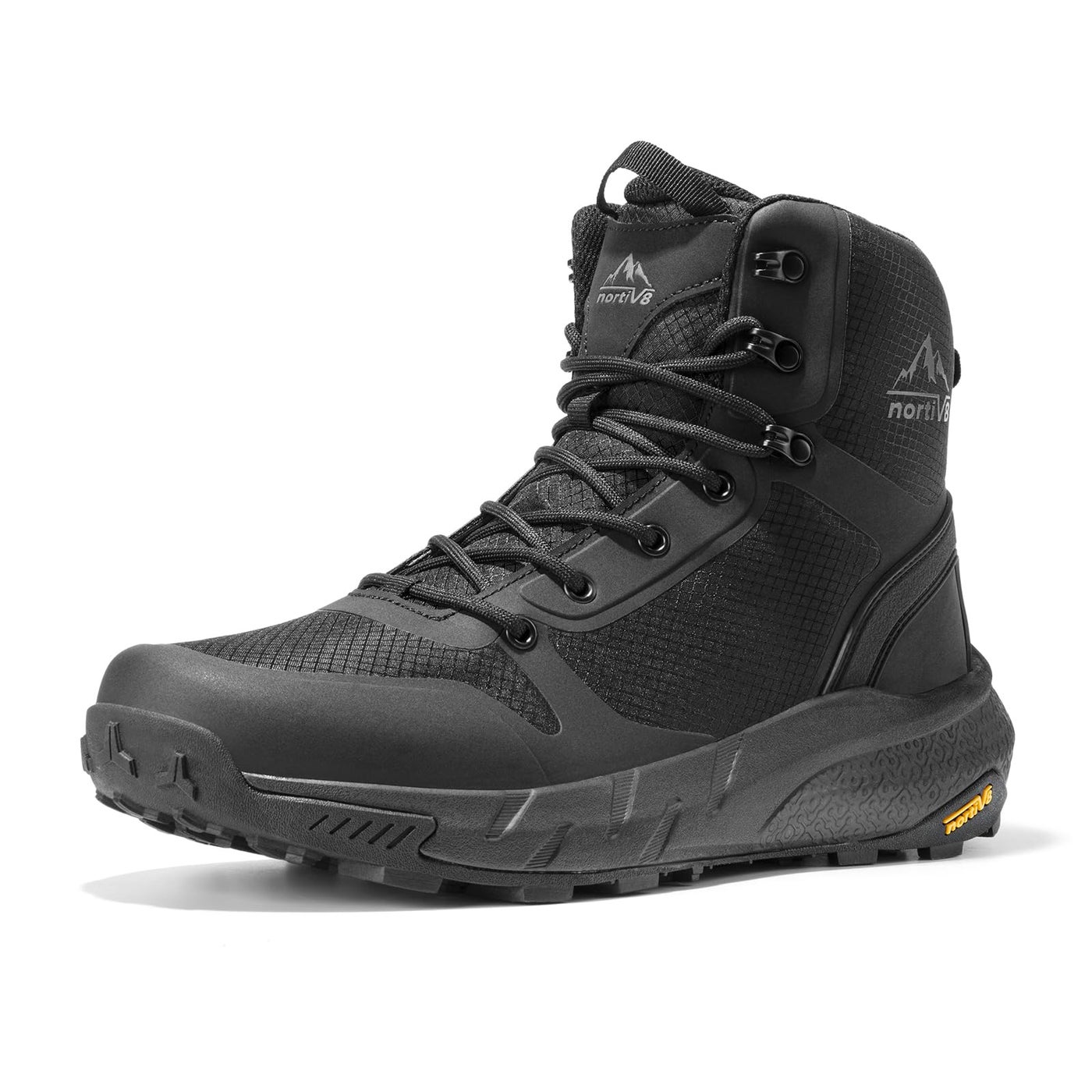 NORTIV 8 Men's Military Tactical Boot Lightweight Comfortable Boots for Work All Day Side Zipper Motorcycle Combat Hiking Boots Metrostrike(8-9 Inches),Size 9.5,Black