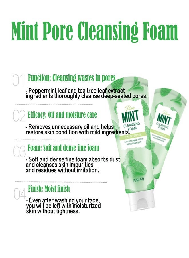 GIANANO Korean facial cleansing foam, Mint pore cleansing foam, pore care & moisturizing care cleansing foam 4.58oz (130g - Image 2