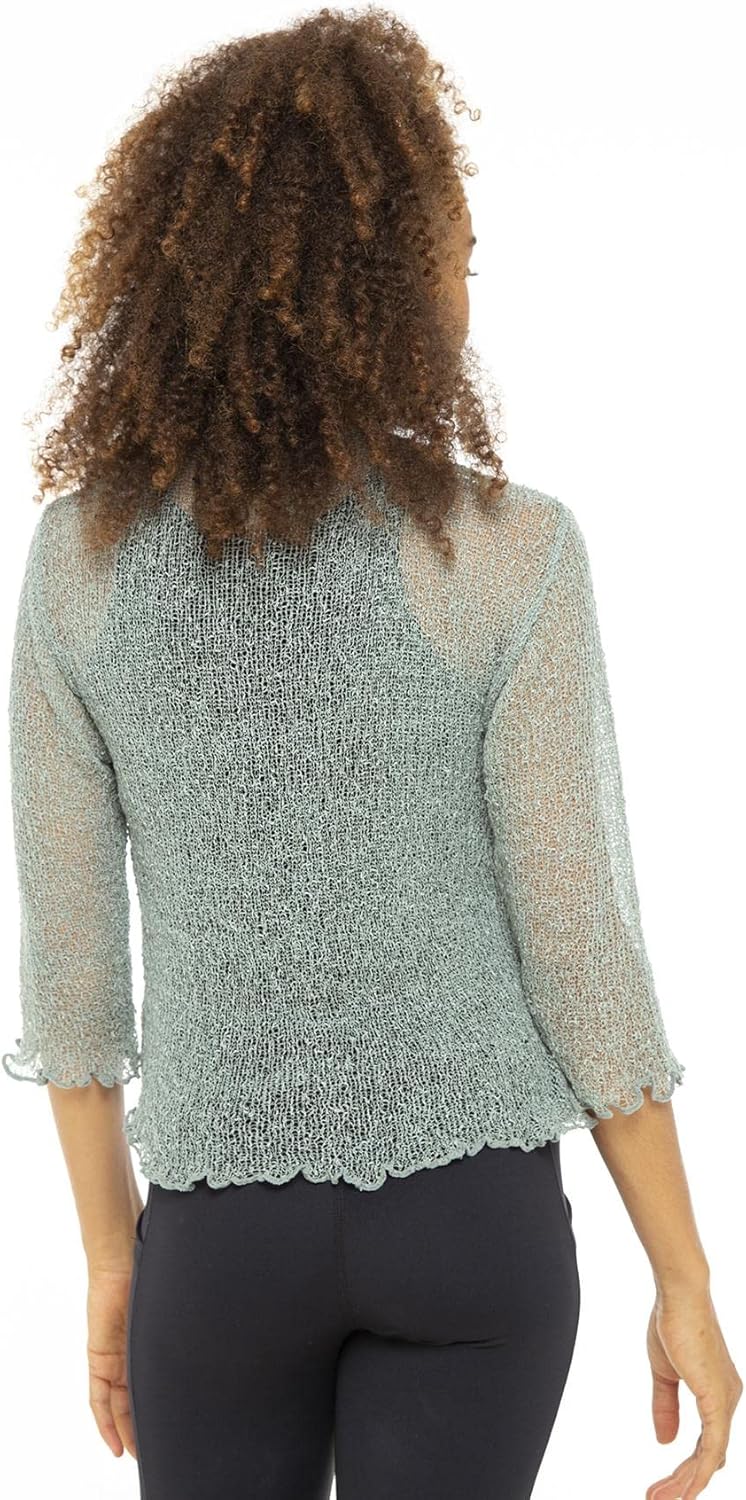 Back From Bali Womens Sheer Shrug Cardigan Lightweight Knit - Image 2