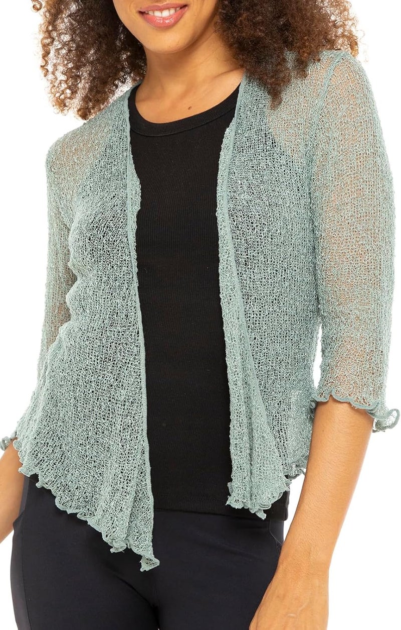 Back From Bali Womens Sheer Shrug Cardigan Lightweight Knit - Image 1
