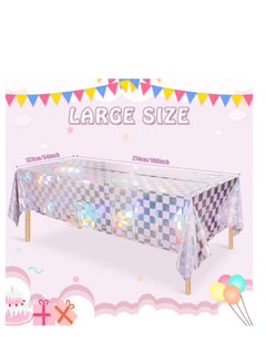 Excefore 3 Pack Iridescent Tablecloth, Disposable Pink Plastic Shiny Laser Table Covers, Suitable for Girl Birthday Wedding (54x108 Inch)  - Image 2
