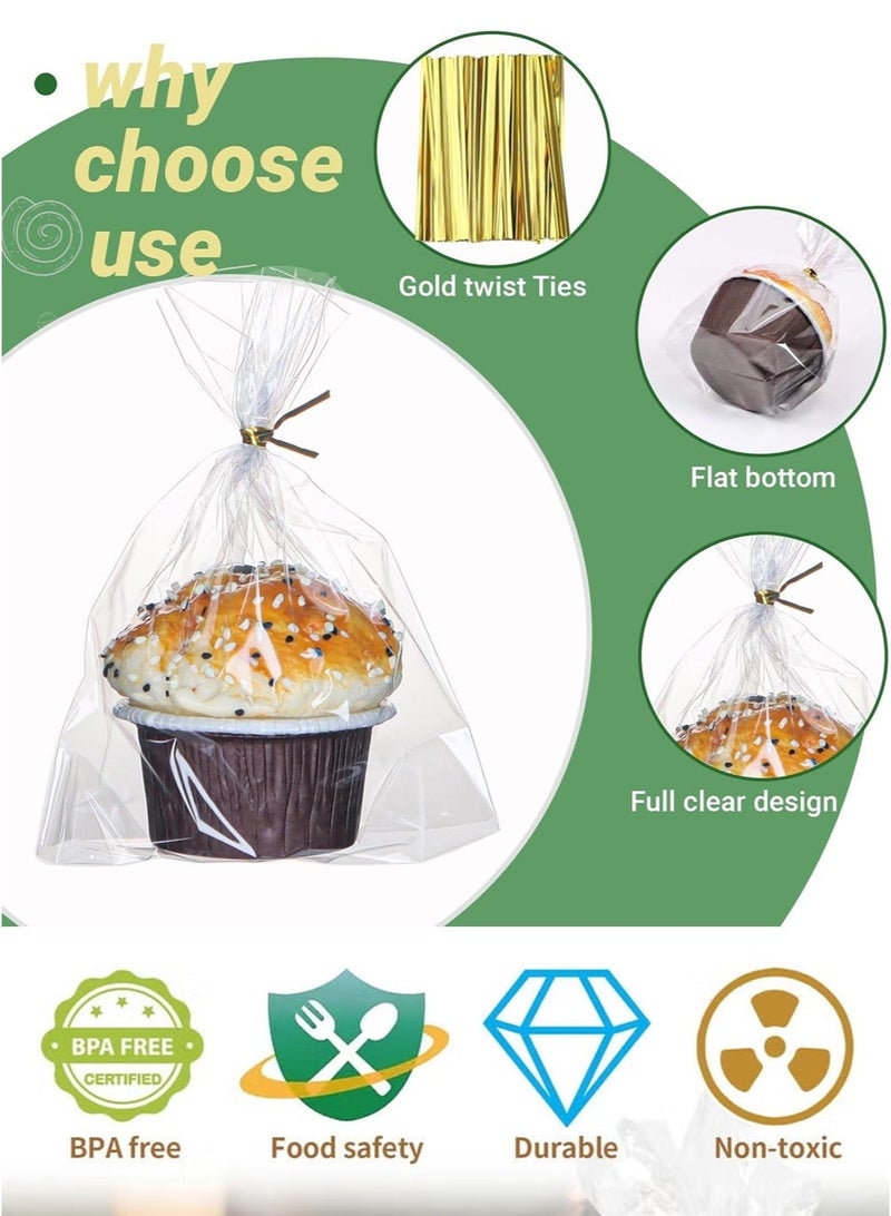 CAYGA 200PCS Clear Flat Cellophane Treat Bags, 15 x 25 cm (5.9 x 9.84 inch) – Transparent Candy Cookie Snack Packaging Bags for Party Favors, Gift Wrapping, Bakery, and DIY Crafts - Image 4
