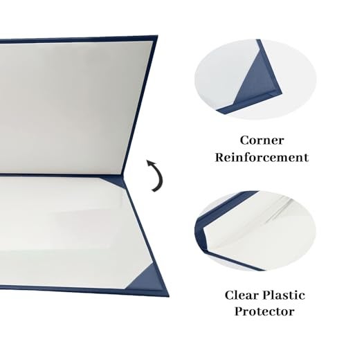 Happy Secret Diploma Cover 8.5''x 11'' Diploma Holder Graduation Certificate Holders Certificate Covers Smooth Leather (Navy) - Image 4