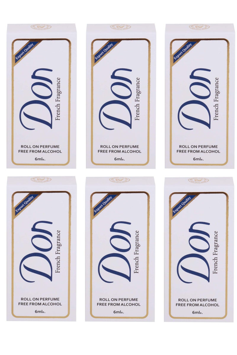don French Fragrance Roll On Perfume 6ml (Pack of 6) - Image 1