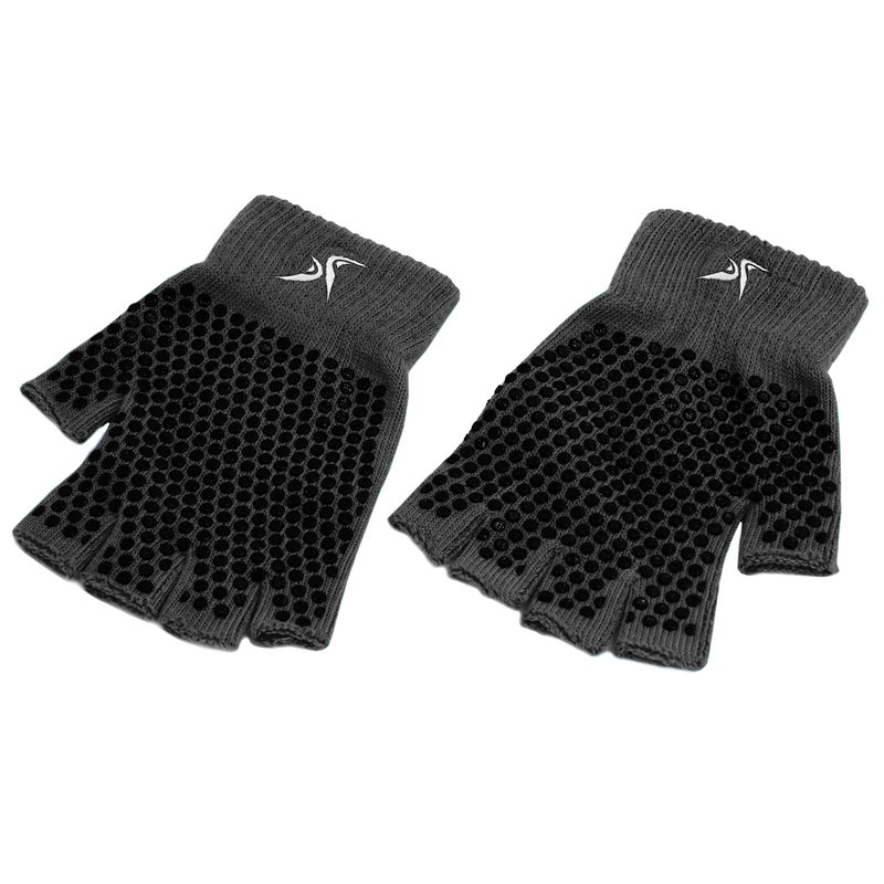 ProsourceFit Grippy Yoga Gloves, Yoga Hand Grips with Firm Fingerless Design, One Size Fits All Yoga Gloves with Grips for Women and Men, Black - Image 1