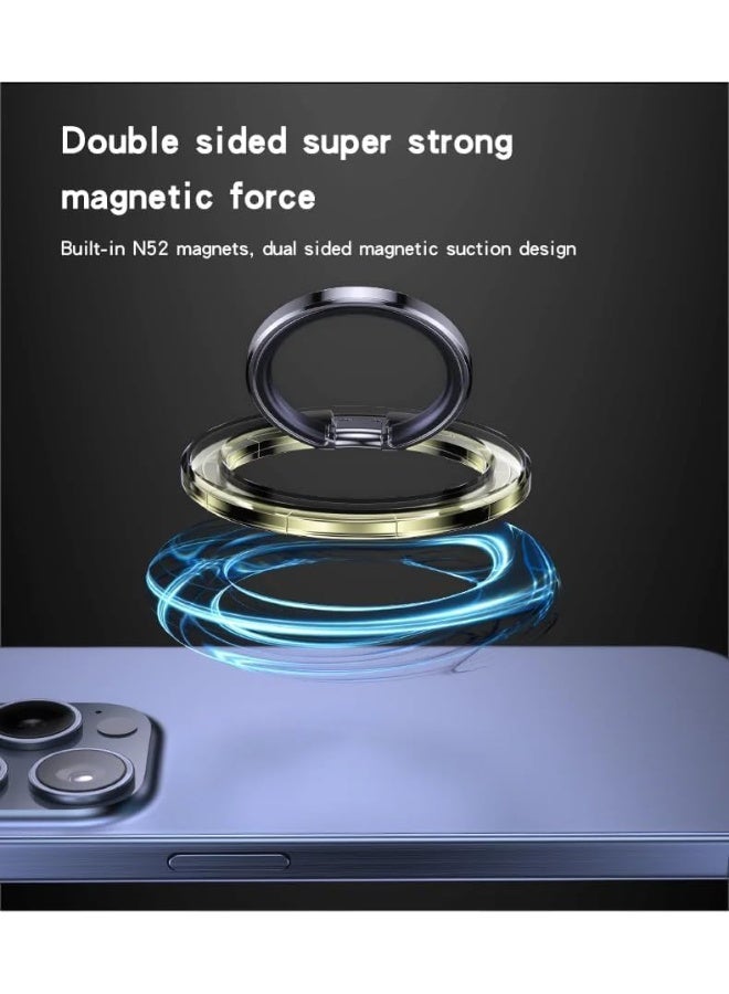 Yesido MagSafe Ring Holder for iPhone 16/15/14/13/12 Series – 360° Magnetic Phone Grip with Strong Magnet & Adjustable Kickstand – Black - Image 3