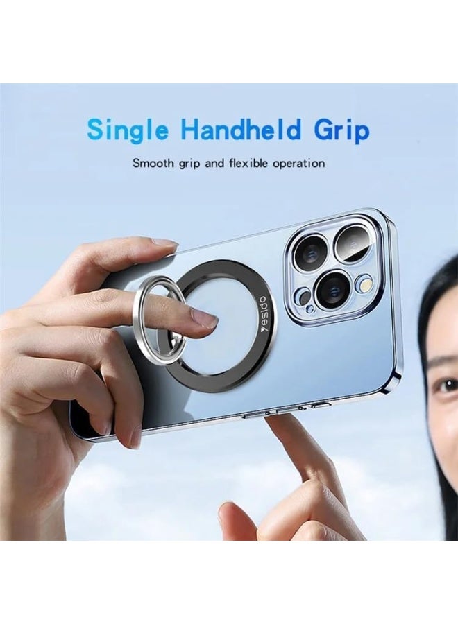 Yesido MagSafe Ring Holder for iPhone 16/15/14/13/12 Series – 360° Magnetic Phone Grip with Strong Magnet & Adjustable Kickstand – Black - Image 2