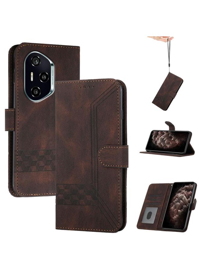 The Bros Phone Case For Honor 400 Cubic Skin Feel Flip Leather Phone Phone Case - Image 1