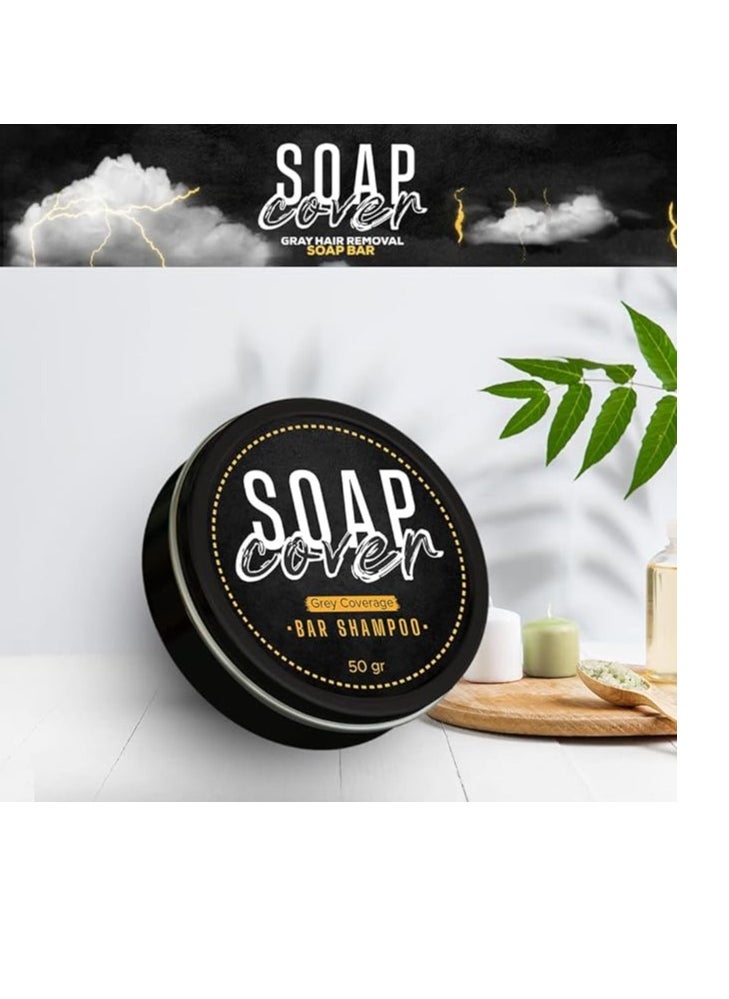 SOAP COVER - SOAP COVER Gray Hair Coverage , Hair Darkening Compressed Bar Pack of 3 - Image 1