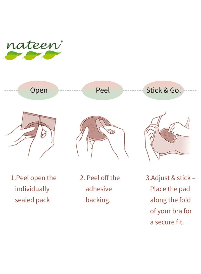 nateen وسادة صدر ناتين القابلة للاستخدام مرة واحدة، ناعمة كالحرير وجافة للغاية، وسادات رضاعة قابلة للتنفس للأمهات المرضعات، مضادة للتسرب، مريحة طوال اليوم والليل، 36 قطعة. - Image 4