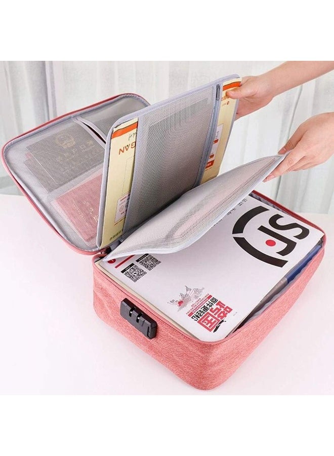 Alissa Waterproof Travel Document Organizer Bag with Password Lock – Large Multilayer File & Certificate Storage, Bank Card Holder, Portable Office & Home File Organizer - Image 5