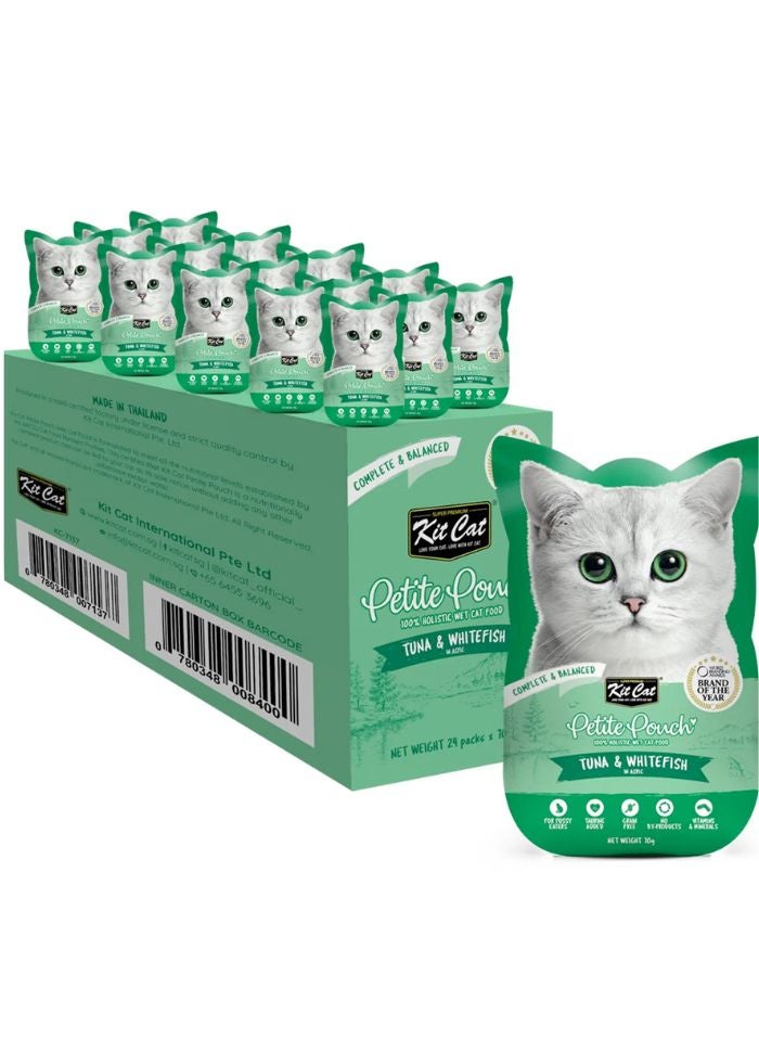 Kit Cat Petite Pouch 70g – Tuna & Whitefish 24pcs - Image 1