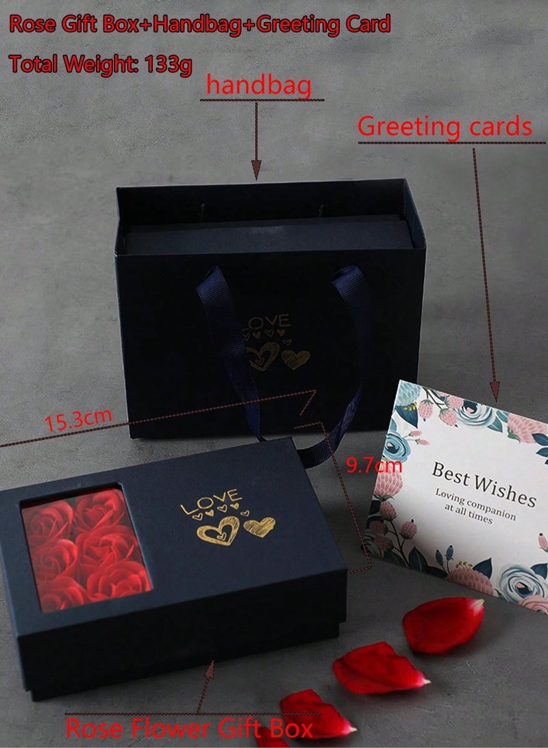 سلسال نسائي باللون الفضي مزين باحجار الراين اللامعه مع صندوق مزين بورود صناعيه و بطاقة تهنئة وكيس  هدايا فاخر مجموعه متكامله مناسبه لتقديمها كهدية ذكرى سنويه ، يوم الحب ، هدايا اعياد الميلاد ، هدايا يوم الام و الخطوبه - Image 2