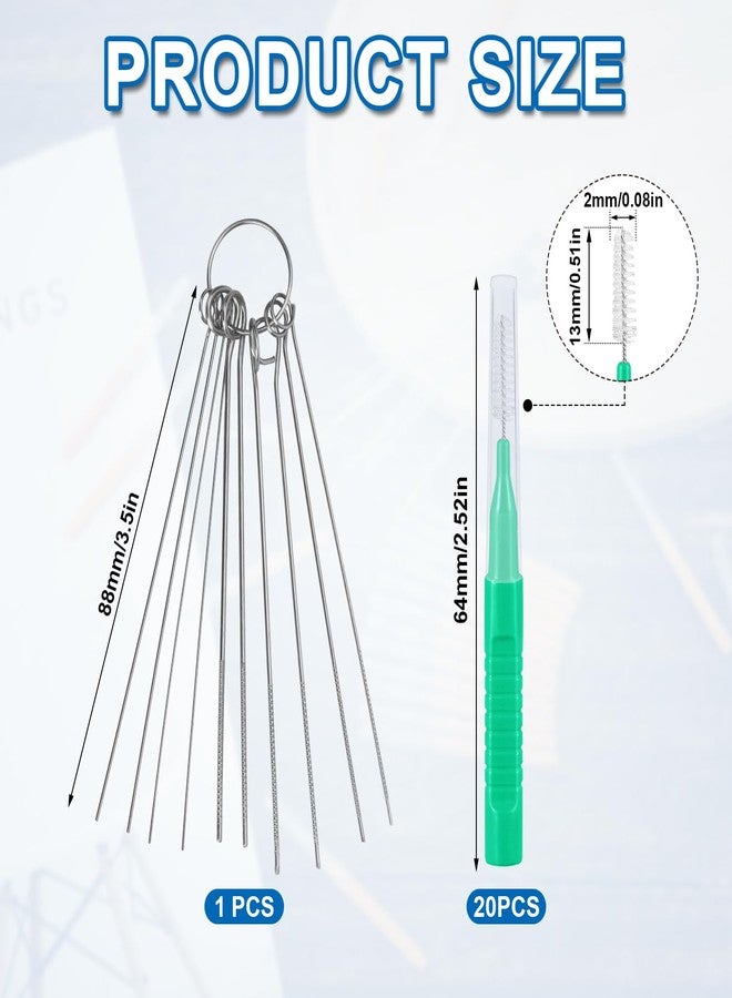 XIHIRCD 30pcs Shower Head Cleaner Tools, Shower Head Cleaning Brushes Multi-Sized Shower Head Cleaner Picks for Small Hole Anti-Clogging Cleaning Brush for Gap Nozzle Slot (Green - Image 2