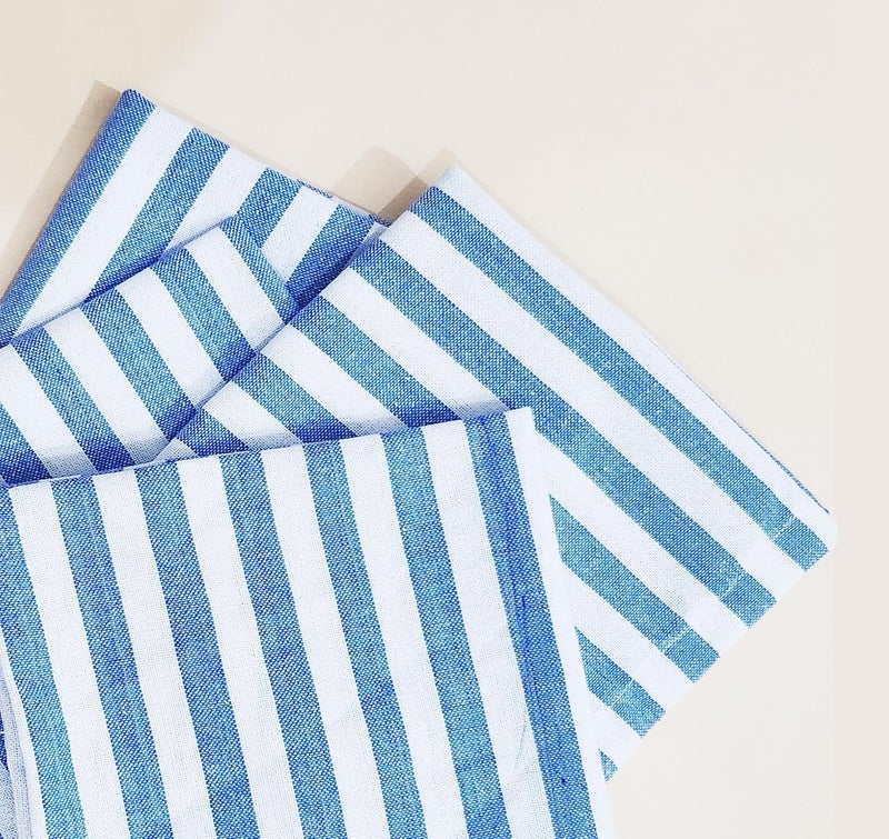 Aarnikawrap Hygienic 15 x 15 Inch Chapati Covers Roti Rumal Roti Clothes Wrap Roti Square Flap Cover Pack 4 Blue Stripes - Image 5