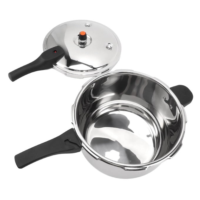 STAINLESS STEEL PRESSURE COOKER FAST COOKING POT WITH SAFETY VALVE MULTIFUNCTIONAL DESIGN INTELLIGENT UNIVERSAL FOR INDUCTION COOKTOPS AND STOVES COMFORTABLE 4L